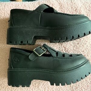 Timberland Black Platform Loafers